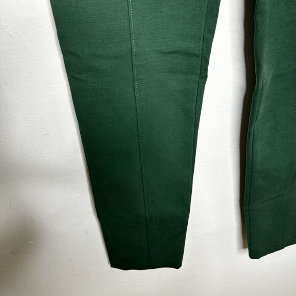 Tory Burch Dark Green Trouser Pants Sz 4 Skinny Fit Mid Rise Work Wear - Picture 6 of 14